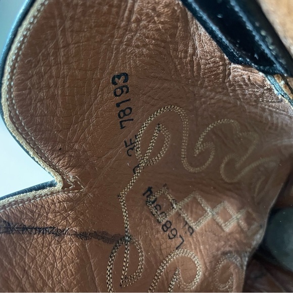 Vintage Lucchese Black Leather Classic Western Cowboy Boots 10/11 - Picture 9 of 15